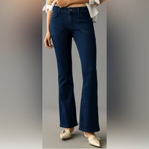 Anthropologie Pilcro Denim The Icon Wide Leg Flare Jeans 30"x29.5" Dark Wash Y2K